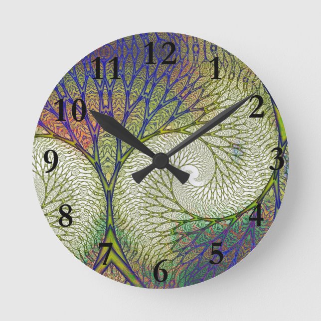 Horloge Ronde Autumn Fractal Tree (Recto)