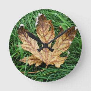 Horloge Ronde Autumn leaf clock
