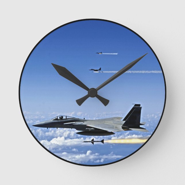Horloge Ronde Avion de chasse (Recto)