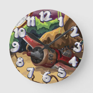 Horloge Ronde Avion de chasse de la Seconde Guerre mondiale écra