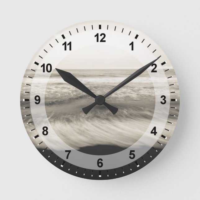 Horloge Ronde B&W seascape, Hawaï (Recto)