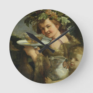 Horloge Ronde Bacchus (huile sur la toile)