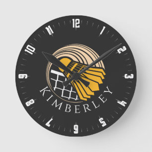 Horloge Ronde Badminton personnalisé Joueur moderne entraîneur B
