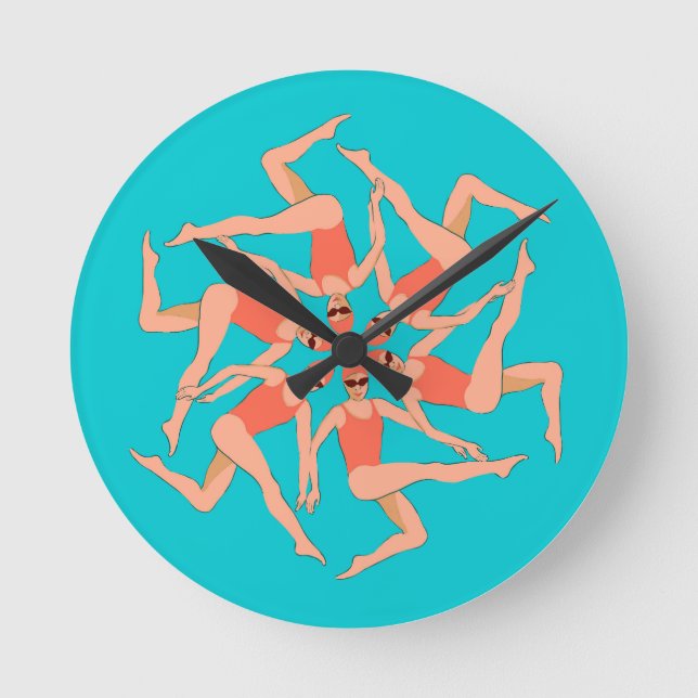 Horloge Ronde Baigneurs - Chorégraphie de natation synchronisée (Recto)