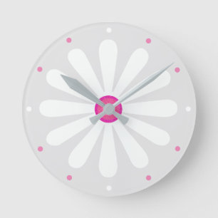 Horloge Ronde Baisson rose blanc et cerise