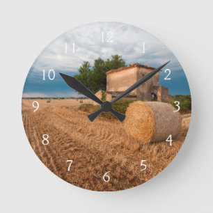 Horloge Ronde Bale de foin en Provence