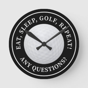 Horloge Ronde Balle de golf Sports Golf Citation Moderne Drôle N
