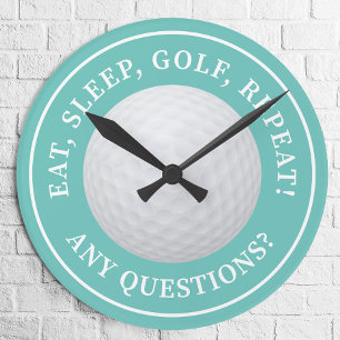 Horloge Ronde Balle de golf Sports Golf Citation Moderne Drôle T
