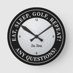 Horloge Ronde Balles de golf personnalisées Golfeur sportif Déco