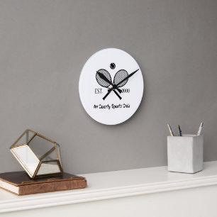 Horloge Ronde Balles de tennis à thème avec monogramme de design