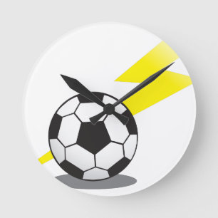 Horloge Ronde Ballon de football avec le boulon de foudre