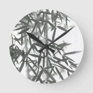 Horloge Ronde Bambou asiatique de style de style de peinture de