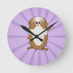 Horloge Ronde Bande dessinée Abyssinian Guinea Pig