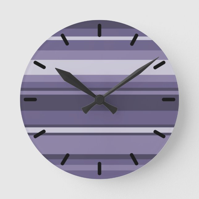Horloge Ronde Bandes de cuir violet (Recto)
