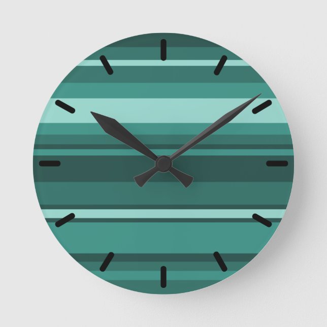 Horloge Ronde Bandes turquoises (Recto)