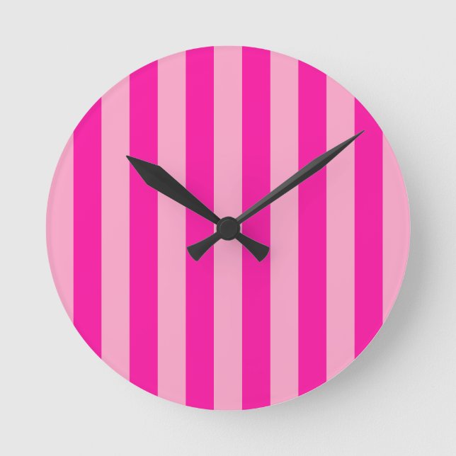 Horloge Ronde Bandes verticales rose chaud (Recto)
