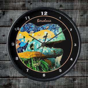 Horloge Ronde Barcelone, Lizard & Parc Guell, Catalogne / Gaudi