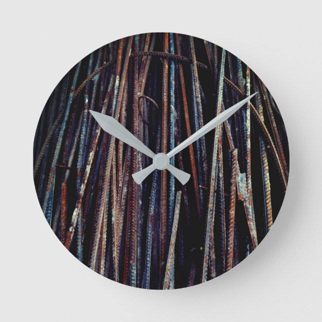 Horloge Ronde Bars Rusty Cool très uniques (Recto)