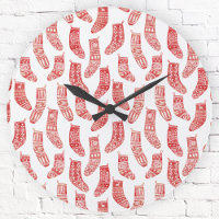 Bas de Noël nordique rouge et blanc