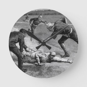 Horloge Ronde Baseball vintage par Thure De Thulstrup, 1885