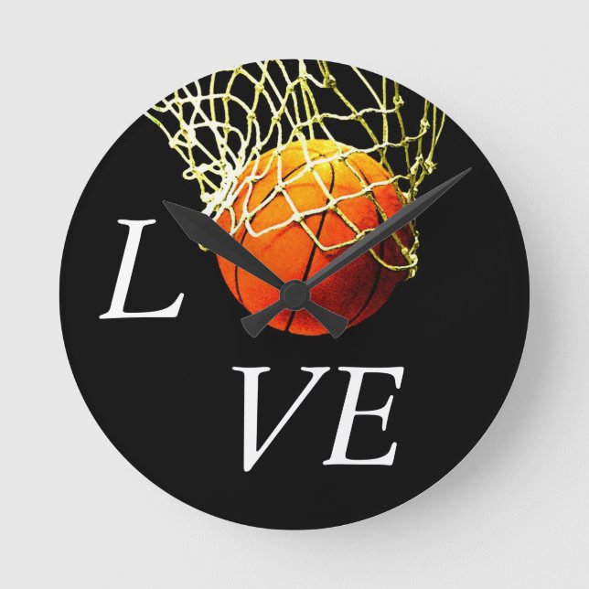 Horloge Ronde Basket-ball I Love (Recto)