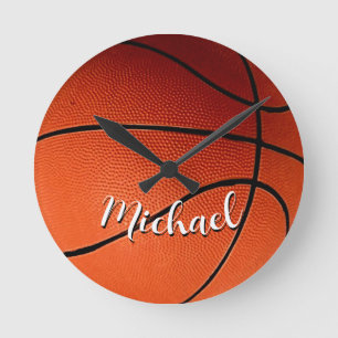 Horloge Ronde Basket-ball Votre nom Personnalisé