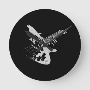 Horloge Ronde Bass Guitar Player