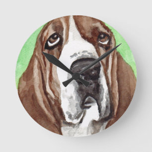 Horloge Ronde Basset Hound Dog