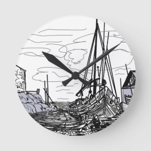 Horloge Ronde bateaux en mer