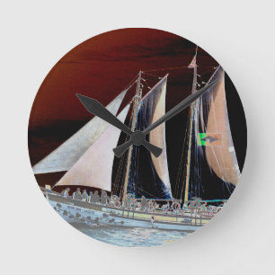 Horloge Ronde Bateaux sous voile