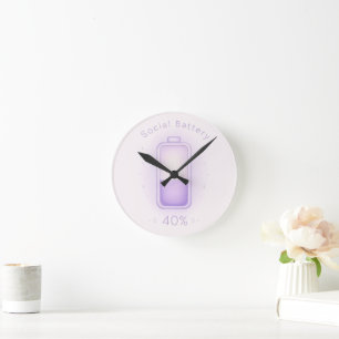Horloge Ronde Batterie sociale neurodivergente Autisme TDAH AuDH