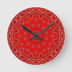 Horloge Ronde BBQ Red Paisley Western