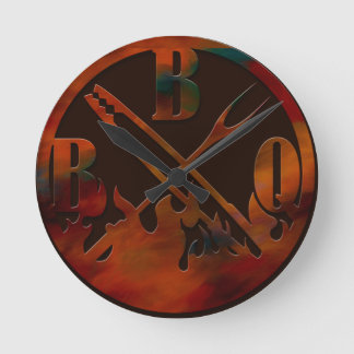 Horloge ronde BBQ time