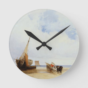 Horloge Ronde Beached Vessels and a Wagon near Trouville, c.1825