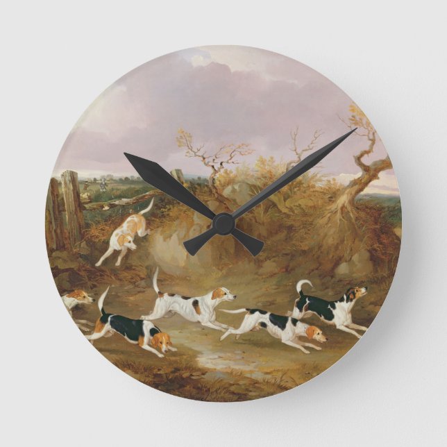 Horloge Ronde Beagles en Plein Cry, 1845 (huile sur toile) (Recto)