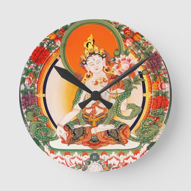 Horloge Ronde Beau Art Bouddhiste Tibétain (Recto)
