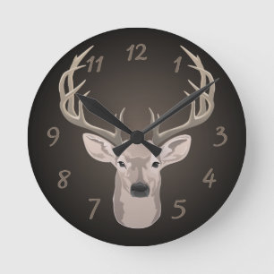 Horloge Ronde Beau buck avec gros bois