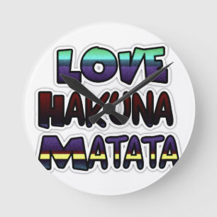 Horloge Ronde Beau Hakuna Matata Art Print