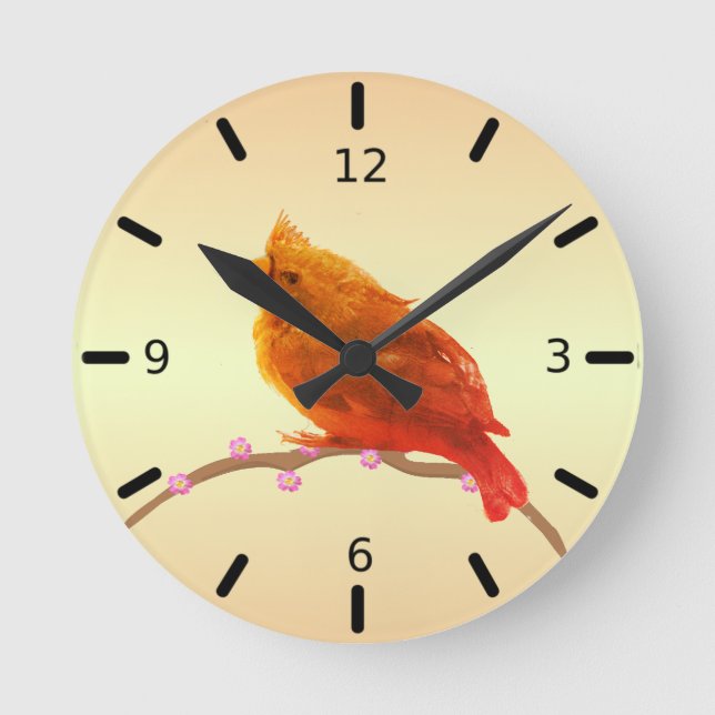 Horloge Ronde Beau Oiseau (Recto)