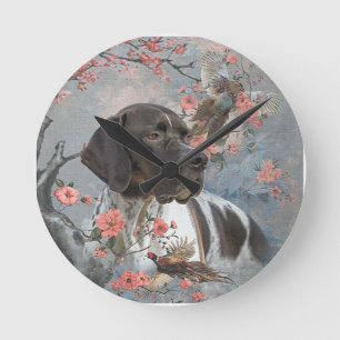 Horloge Ronde Beau pointeur avec faisans  