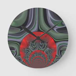 Horloge Ronde Beau Rouge Aurora Art Imprimer