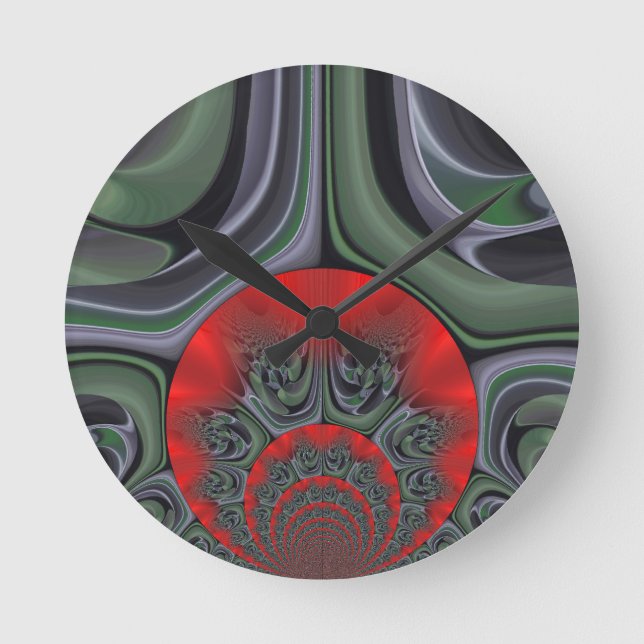 Horloge Ronde Beau Rouge Aurora Art Imprimer (Recto)