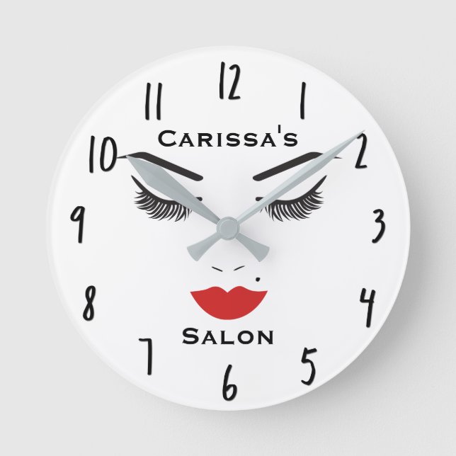 Horloge Ronde Beauté Maquillage Visage Lashes & Lèvres rouges Sa (Recto)