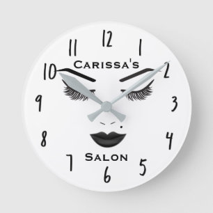 Horloge Ronde Beauté noire de charme de lèvres de sourcils de