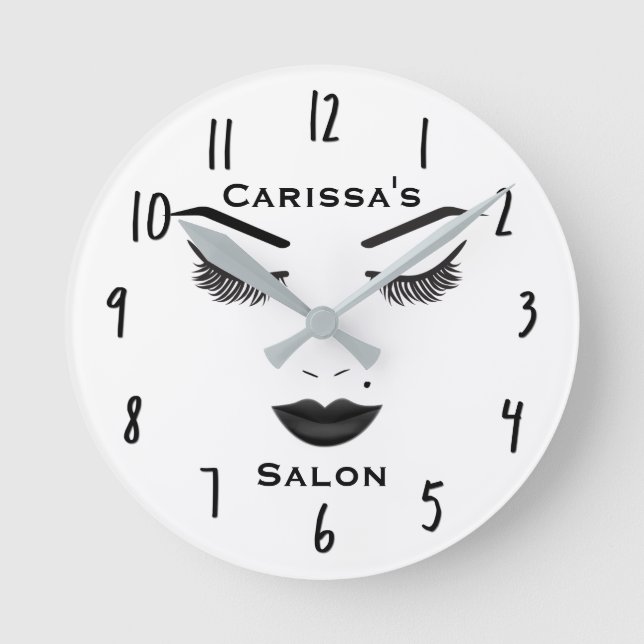 Horloge Ronde Beauté noire de charme de lèvres de sourcils de (Recto)