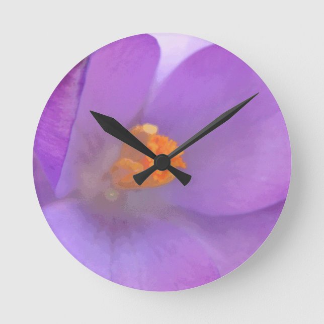 Horloge Ronde Beautiful crocus Wall Clock (Recto)