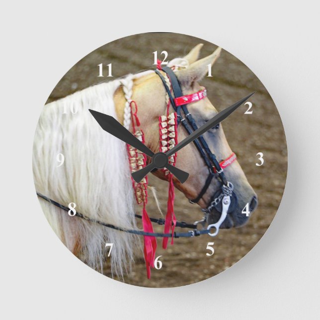 Horloge Ronde Beautiful Palomino Horse (Recto)
