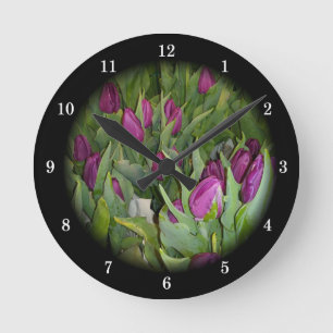 Horloge Ronde Beautiful Tulips Wall Clock
