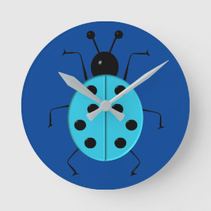 Horloge Ronde Beaux coccinelles colorées, charme chanceux