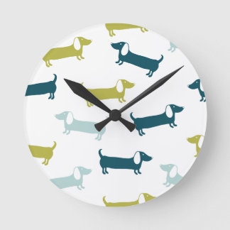 Horloge Ronde Beaux dachshunds en grandes couleurs